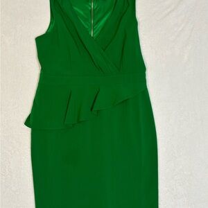 Worthington Asymmetrical Green Dress EUC work business attire Size 16